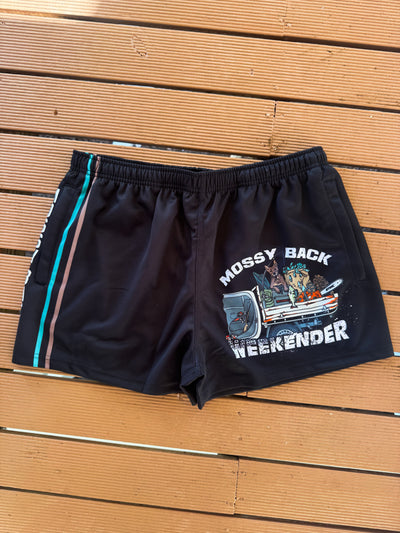 Mossy Back Footy/Rugby Shorts with Zip pockets