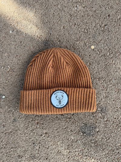 Mossy knitted Beanie - Brown