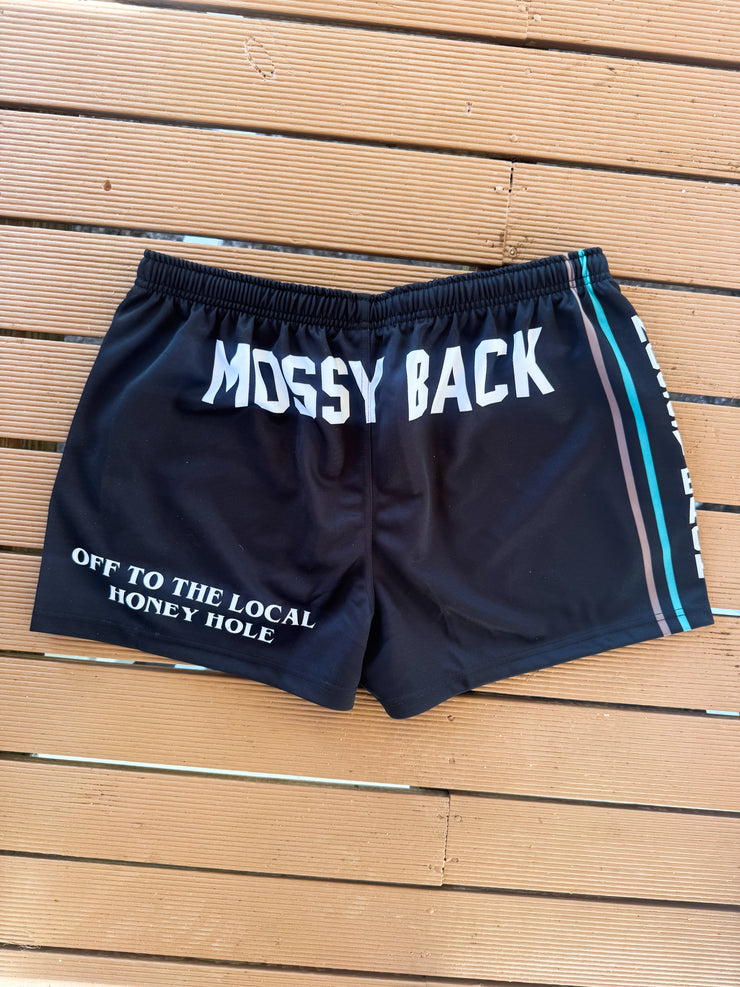 Mossy Back Footy/Rugby Shorts with Zip pockets