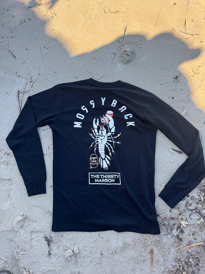 Long Sleeve Thirsty Marron Tee - Black