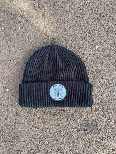 Mossy Knitted Beanie - Black