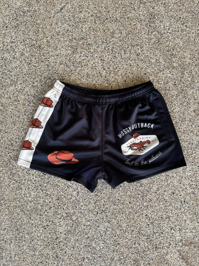 Mossy Back Footy/Rugby shorts with Zip Pockets