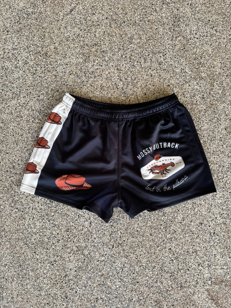 Mossy Back Footy/Rugby shorts with Zip Pockets