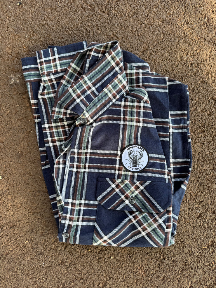 Mossy Back Flanno - Dark Blue