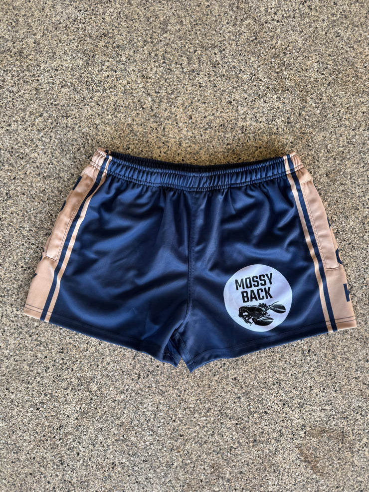 Mossy Back Footy/Rugby shorts with Zip Pockets