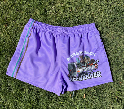 Mossy Back Footy/Rugby Shorts with Zip pockets