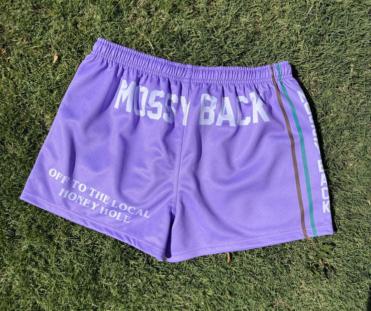 Mossy Back Footy/Rugby Shorts with Zip pockets