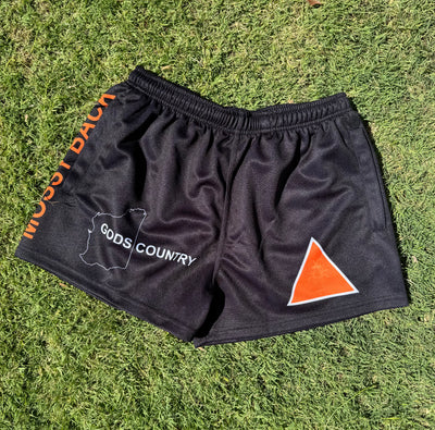 Mossy Back Footy/Rugby Shorts with Zip pockets