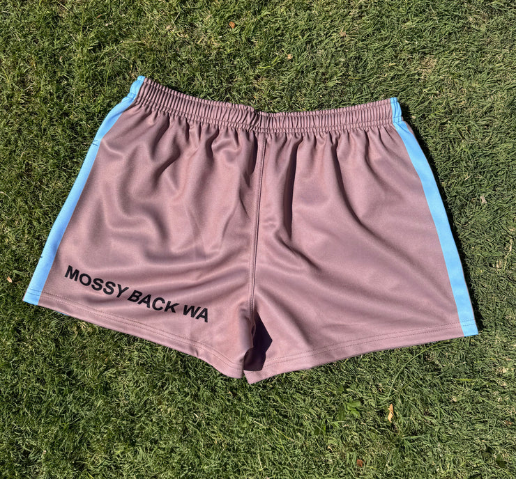 Mossy Back Footy/Rugby Shorts with Zip pockets