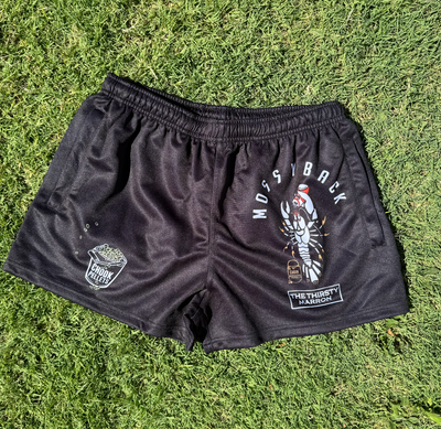 Mossy Back Footy/Rugby Shorts with Zip Pockets